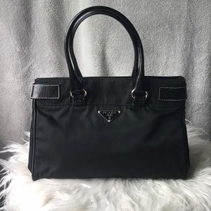 Vintage nylon Prada black satchel purse